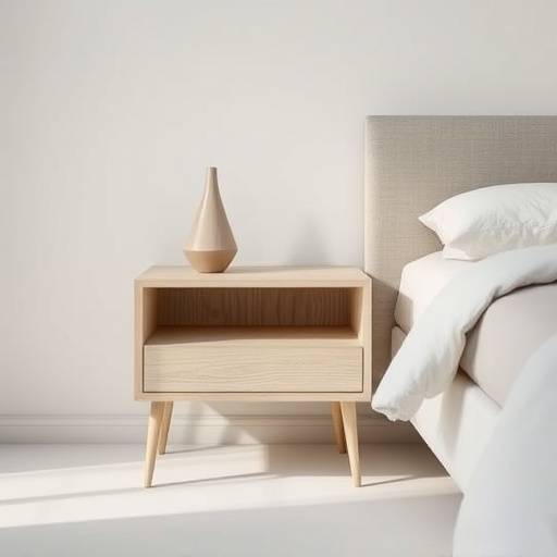 Et minimalistisk nattbord i hvitoljet eik.